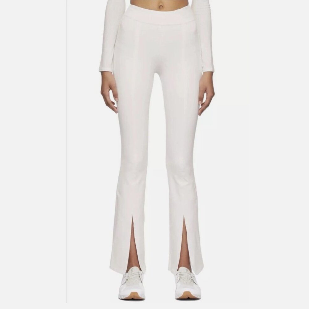 Alo Airbrush Split High Waisted Flutter Leggings In Ivory Size XS